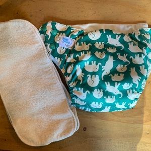 Happy Endings organic EUC snappy adjustable diaper cover /4 organic inserts